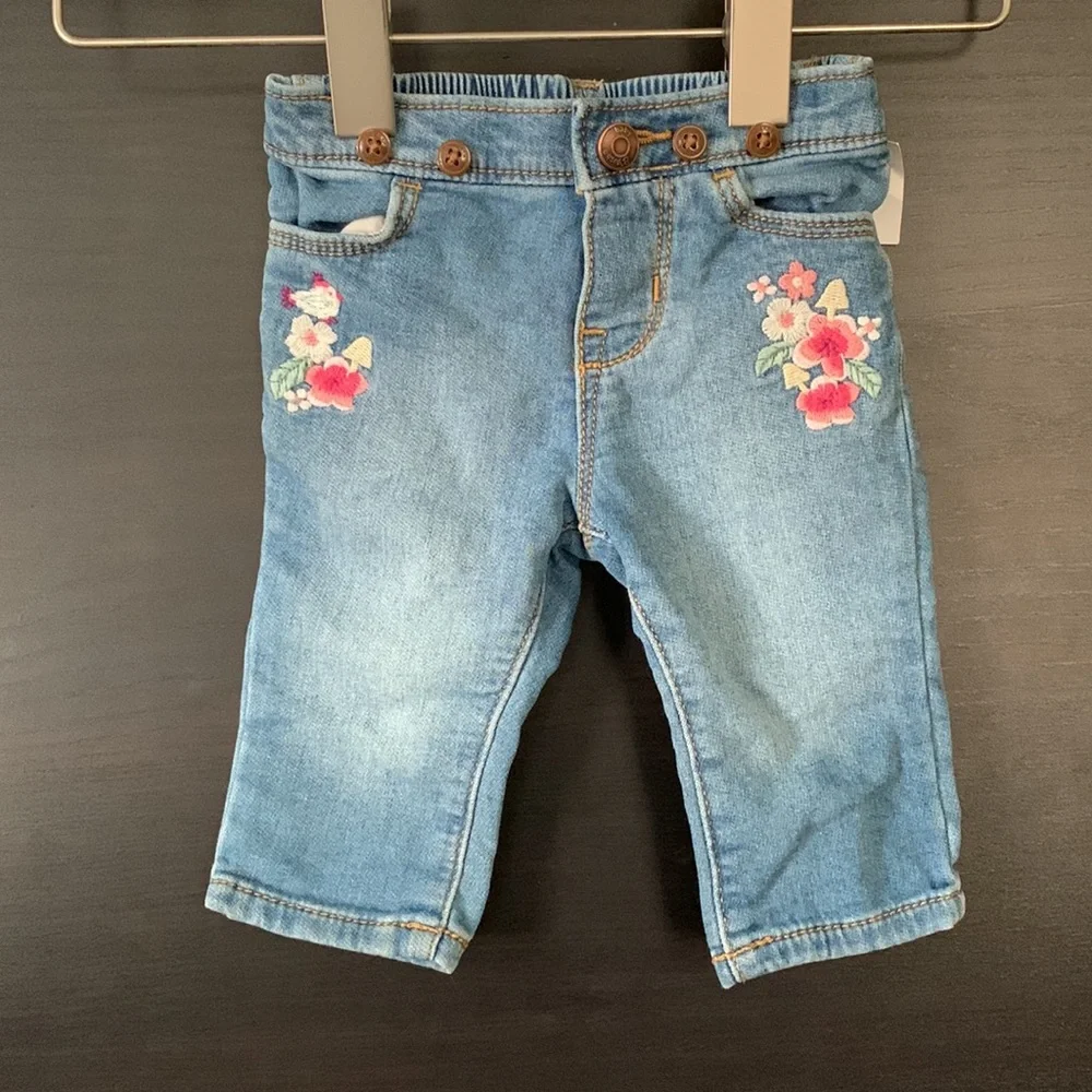 OshKosk B’Gosh Embroidered Detachable Suspender Jeans